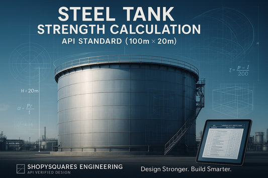 E-Book Steel Tank Strength Calculation – API Standard | 100m Dia × 20m H