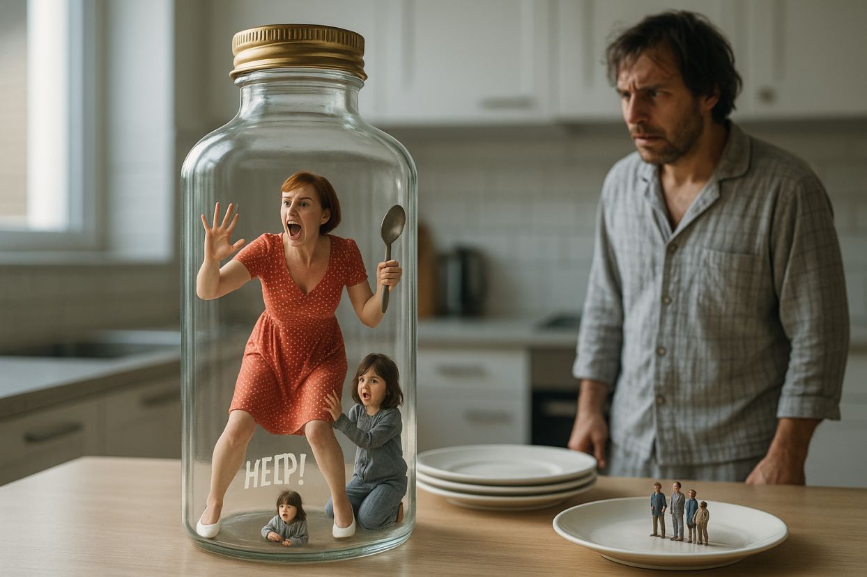 AI Prompt | rapped Family in a Jar Surreal Miniature