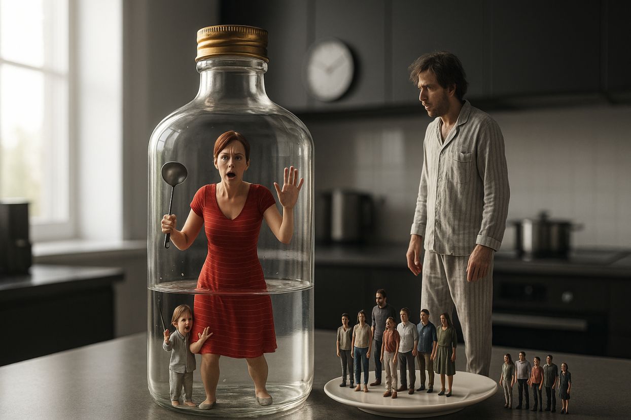 AI Prompt | rapped Family in a Jar Surreal Miniature