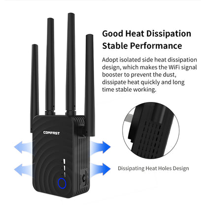 Dual-band 1200-megabit wireless relay router