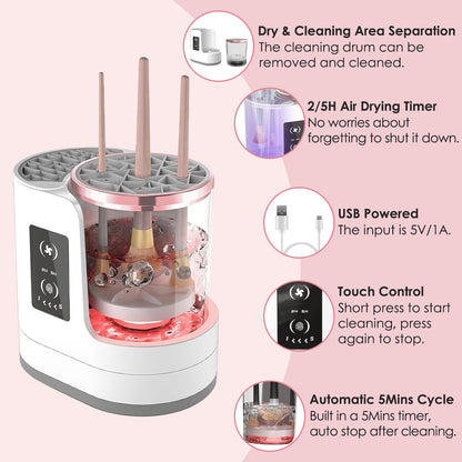 4-in-1 Makeup Brush Cleaner Dryer with UV & Digital Display