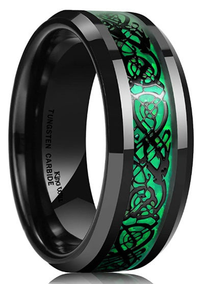 Titanium Steel Carbon Fiber Dragon Ring