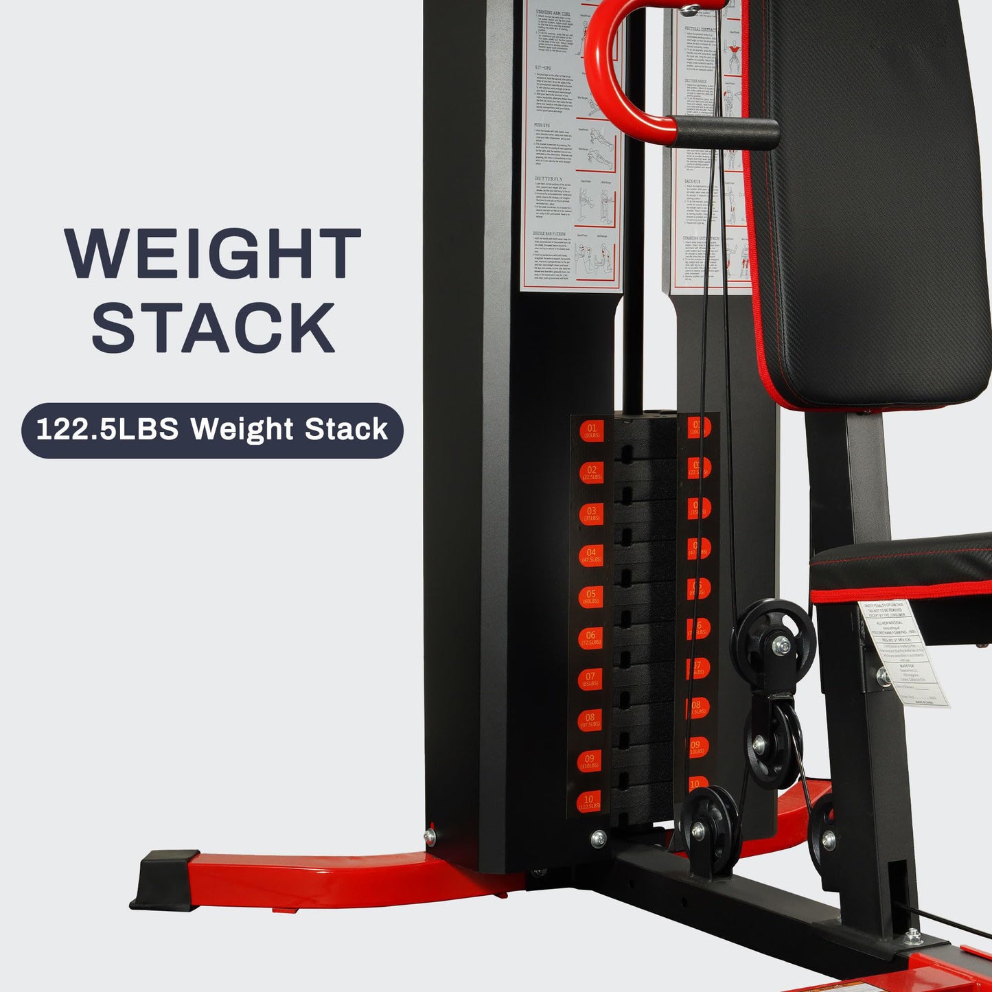 Heavy-Duty Home Gym, 15 Pulleys, 330 lb Resistance (Pickup)