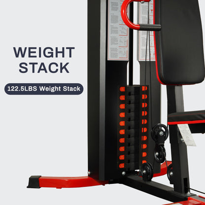 Heavy-Duty Home Gym, 15 Pulleys, 330 lb Resistance (Pickup)