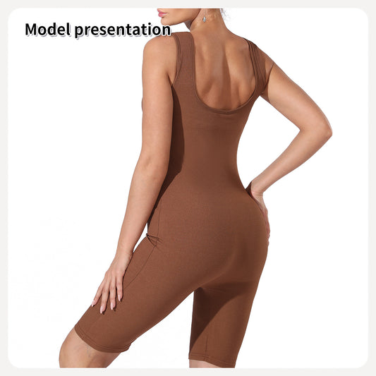 Women’s Slimming Solid Color Bodysuit – Black or Coffee