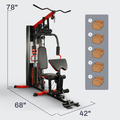 Heavy-Duty Home Gym, 15 Pulleys, 330 lb Resistance (Pickup)