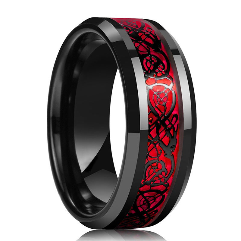 Titanium Steel Carbon Fiber Dragon Ring