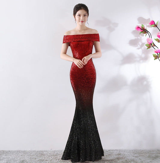 Birthday Party Dress Slimming Host Long Dress