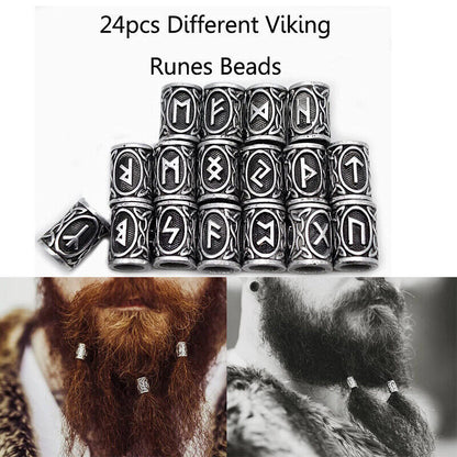 Set Of Viking Rune Beard Beads ((will be arrive from 20 to 30 days))