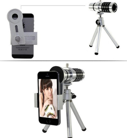 12X mobile telescope general 12 times long focal camera lens with three foot travel universal universal omnipotent