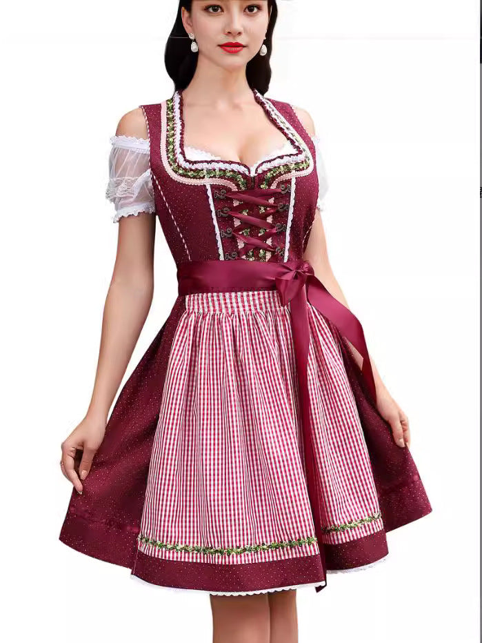 Halloween Maid Uniform Barpool Women's Sexy Mini Dress Dirndl   ((DHL Fast Shipping))