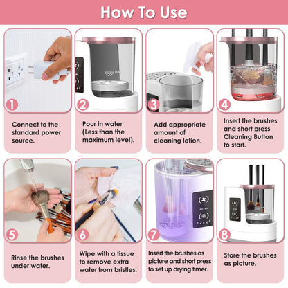 4-in-1 Makeup Brush Cleaner Dryer with UV & Digital Display