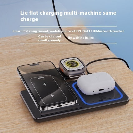 15W 3-in-1 Foldable Fast Wireless Charging Station – For iPhone, iWatch, AirPods