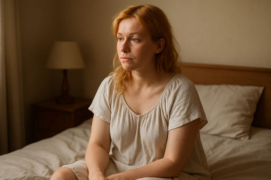 AI Prompt – Lonely Woman Sitting on Bed in Morning Light