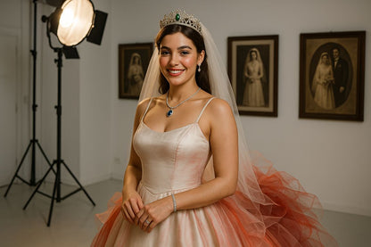 AI Prompt – Elegant Bride in Studio Photo Session
