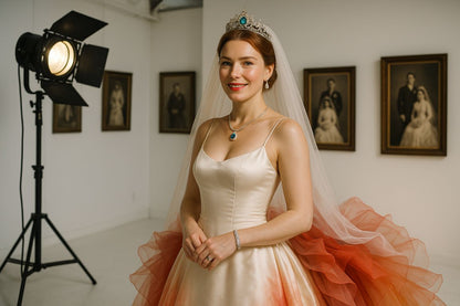 AI Prompt – Elegant Bride in Studio Photo Session