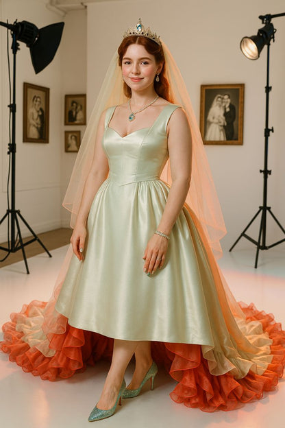 AI Prompt – Elegant Bride in Studio Photo Session