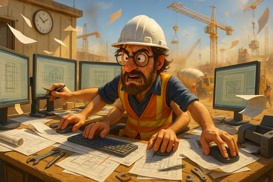 AI Prompt – Overworked Cartoon Site Engineer with Six Arms