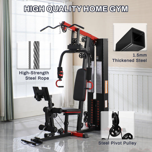 Heavy-Duty Home Gym, 15 Pulleys, 330 lb Resistance (Pickup)