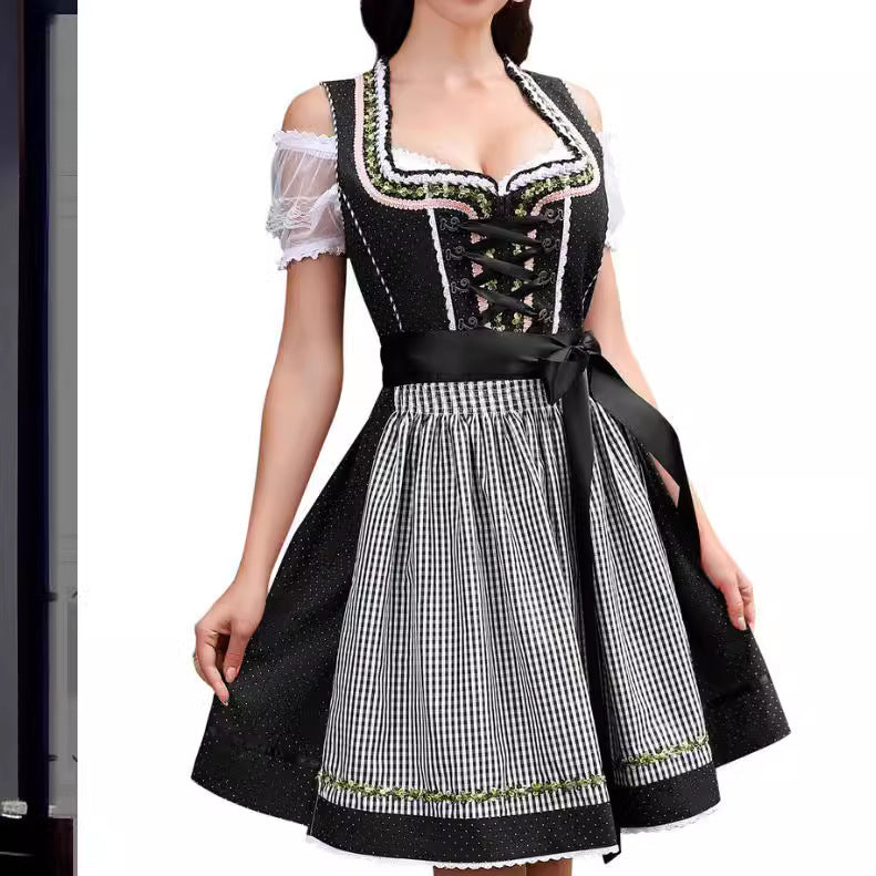 Halloween Maid Uniform Barpool Women's Sexy Mini Dress Dirndl   ((DHL Fast Shipping))