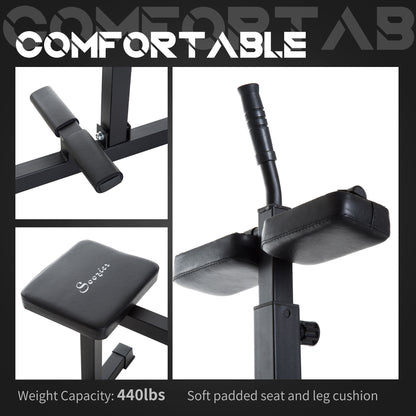 Black weight bench with adjustable arms and soft padded seat .featuring the brand 'Gorilla'.