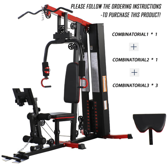Heavy-Duty Home Gym, 15 Pulleys, 330 lb Resistance (Pickup)