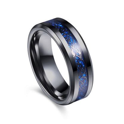 Titanium Steel Carbon Fiber Dragon Ring