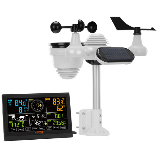 VEVOR 7-in-1 Wireless Weather Station with Large Color Display
