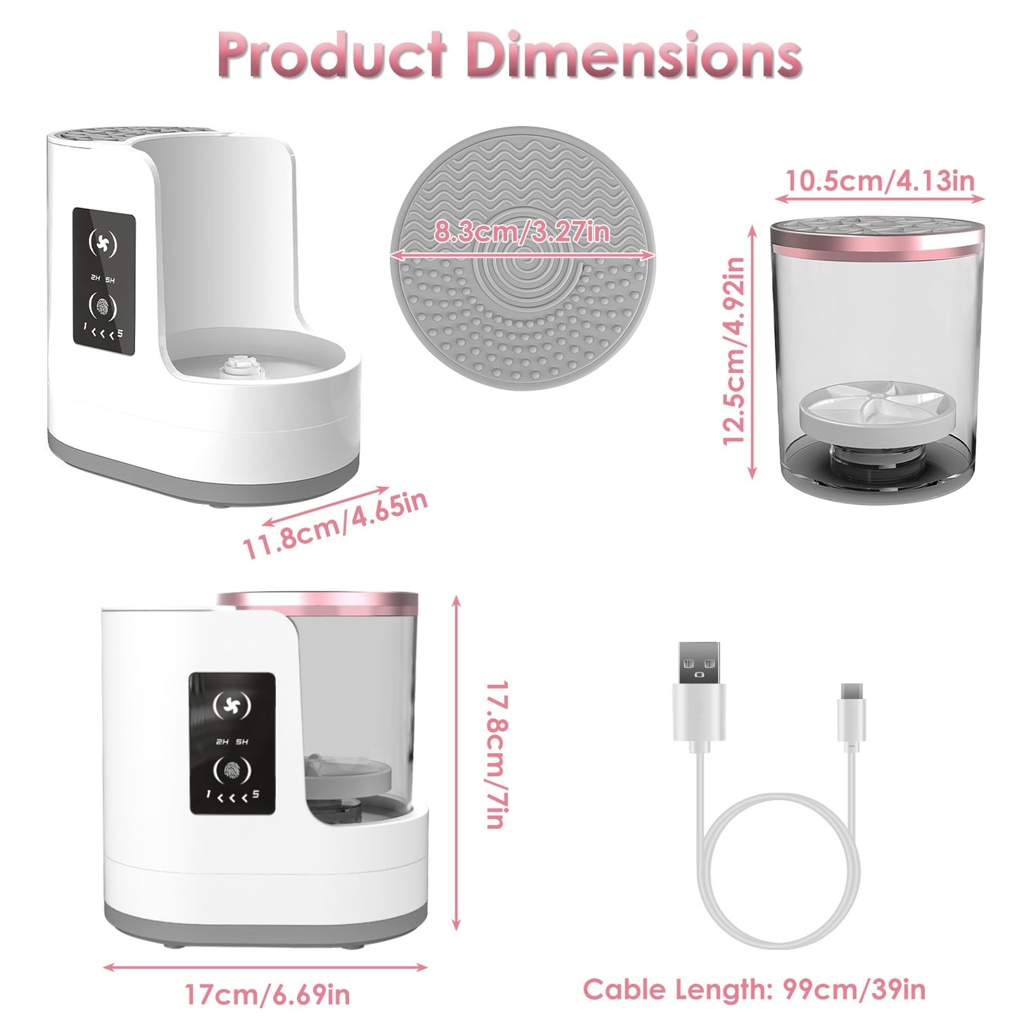 4-in-1 Makeup Brush Cleaner Dryer with UV & Digital Display