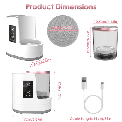 4-in-1 Makeup Brush Cleaner Dryer with UV & Digital Display