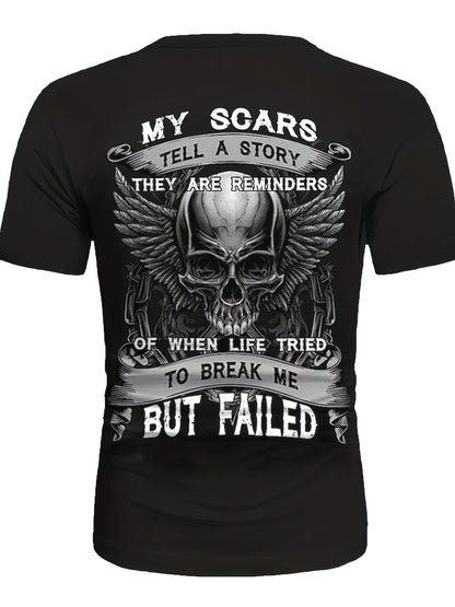 Men’s Skull Graphic T-Shirt – Bold Printed Short Sleeve Summer Top