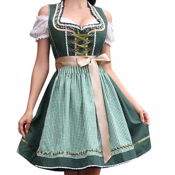 Halloween Maid Uniform Barpool Women's Sexy Mini Dress Dirndl   ((DHL Fast Shipping))