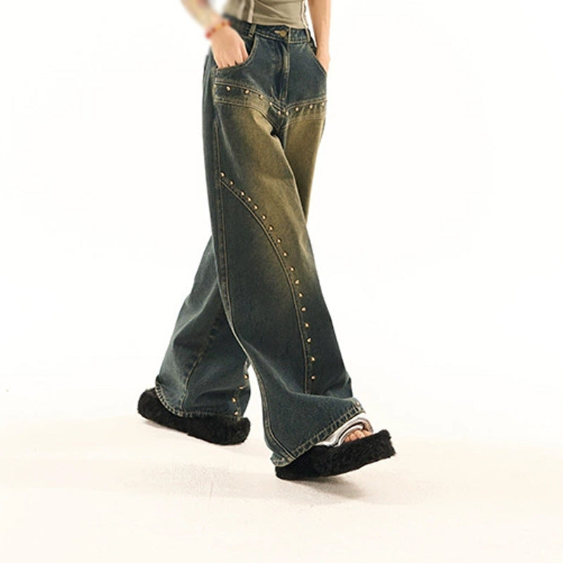 Vintage Blue Wide Leg Jeans for Women